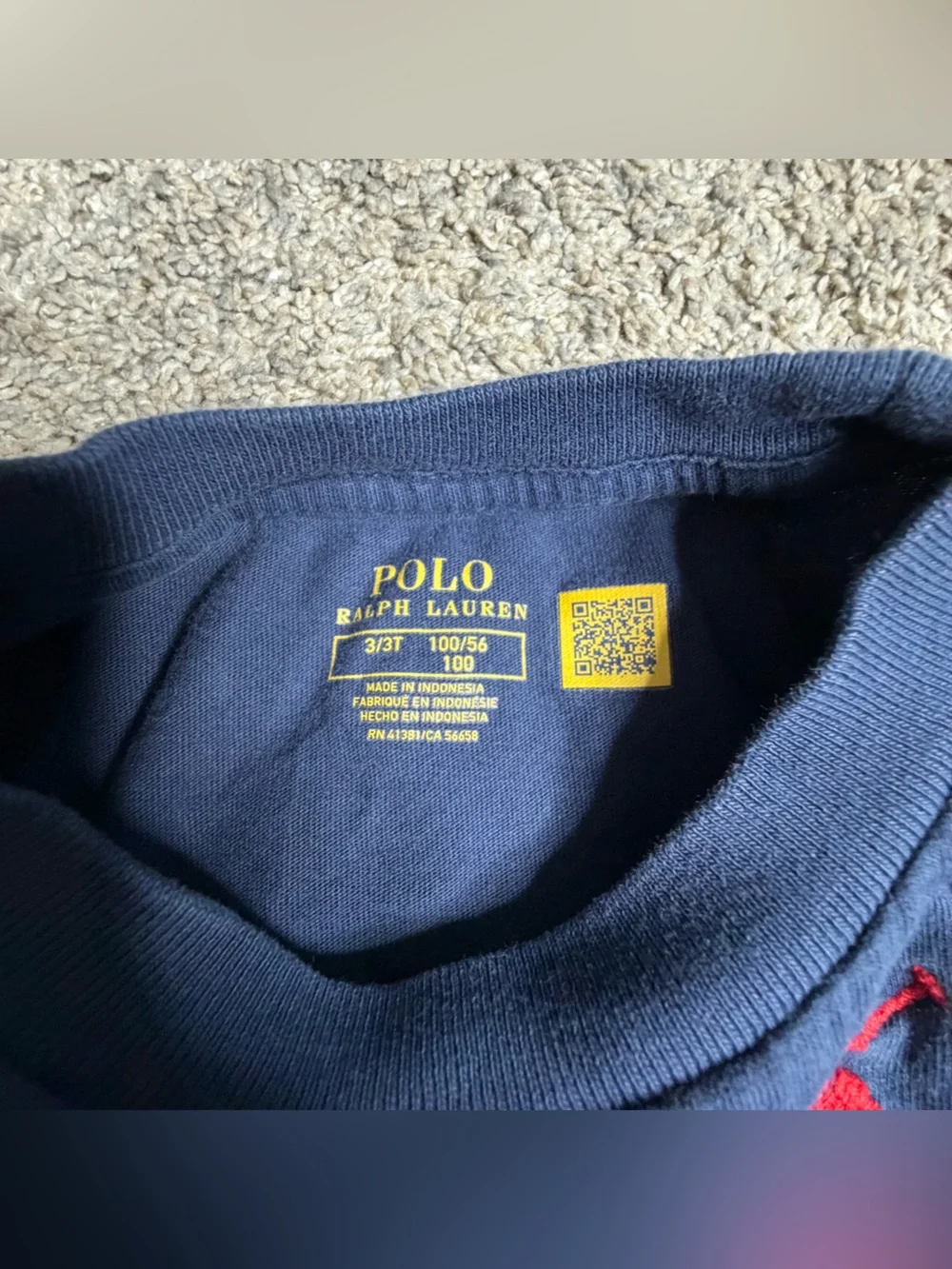 Ralph Lauren Plaid Long Sleeve Button Down Shirt & T-shirt 3T blue big pony logo
